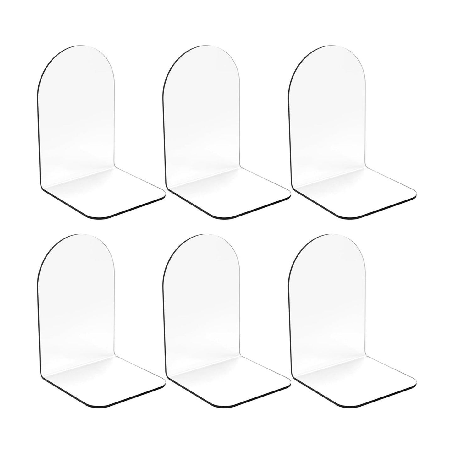 Acrylic Bookends / Book / 3.93 x 4.72 x 7.08 / Th:3mm/0.12 / Clear / Set of 6