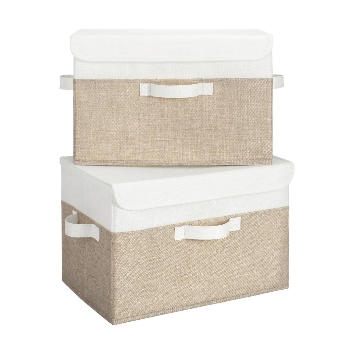 Storage Bins / Shelf Baskets / White/khaki / Large / Set of 2