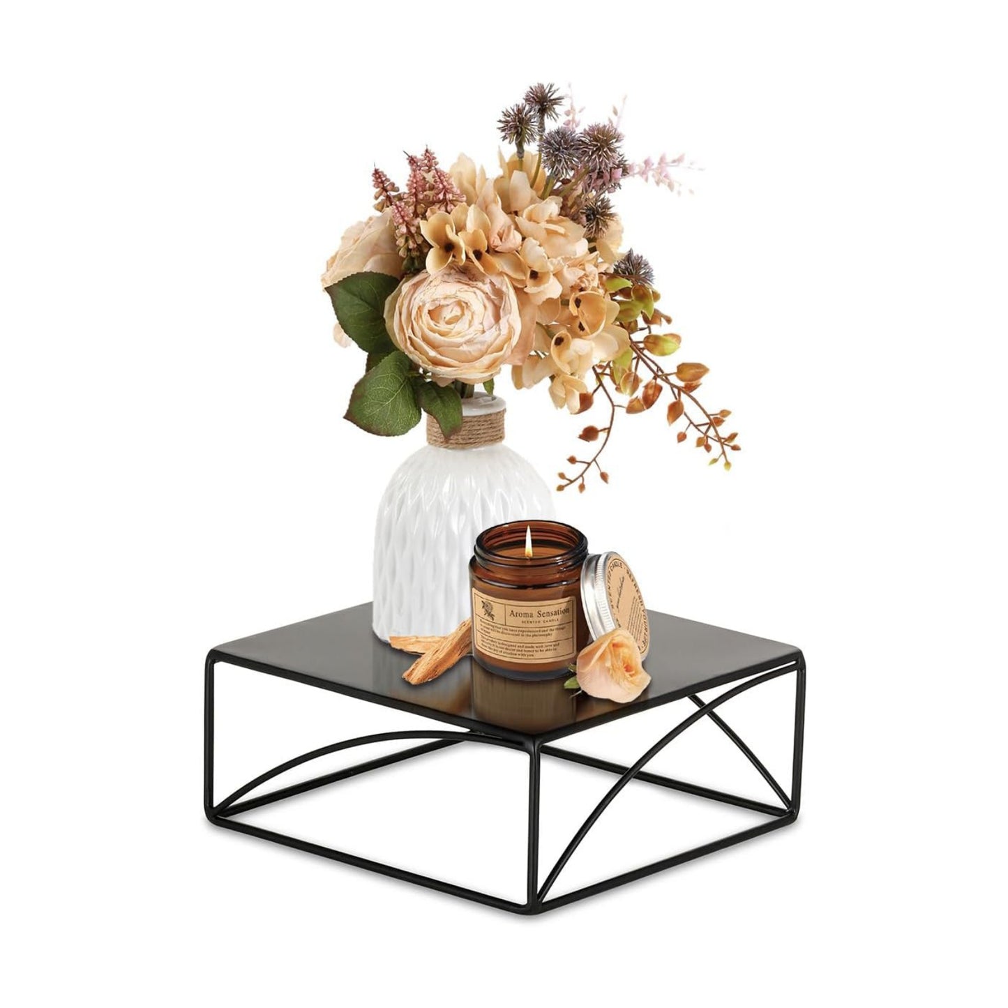 Cake Stand Cupcake Display Metal Dessert Pedestal Stands Food Riser Display Plate / Black / 8.2 Inch