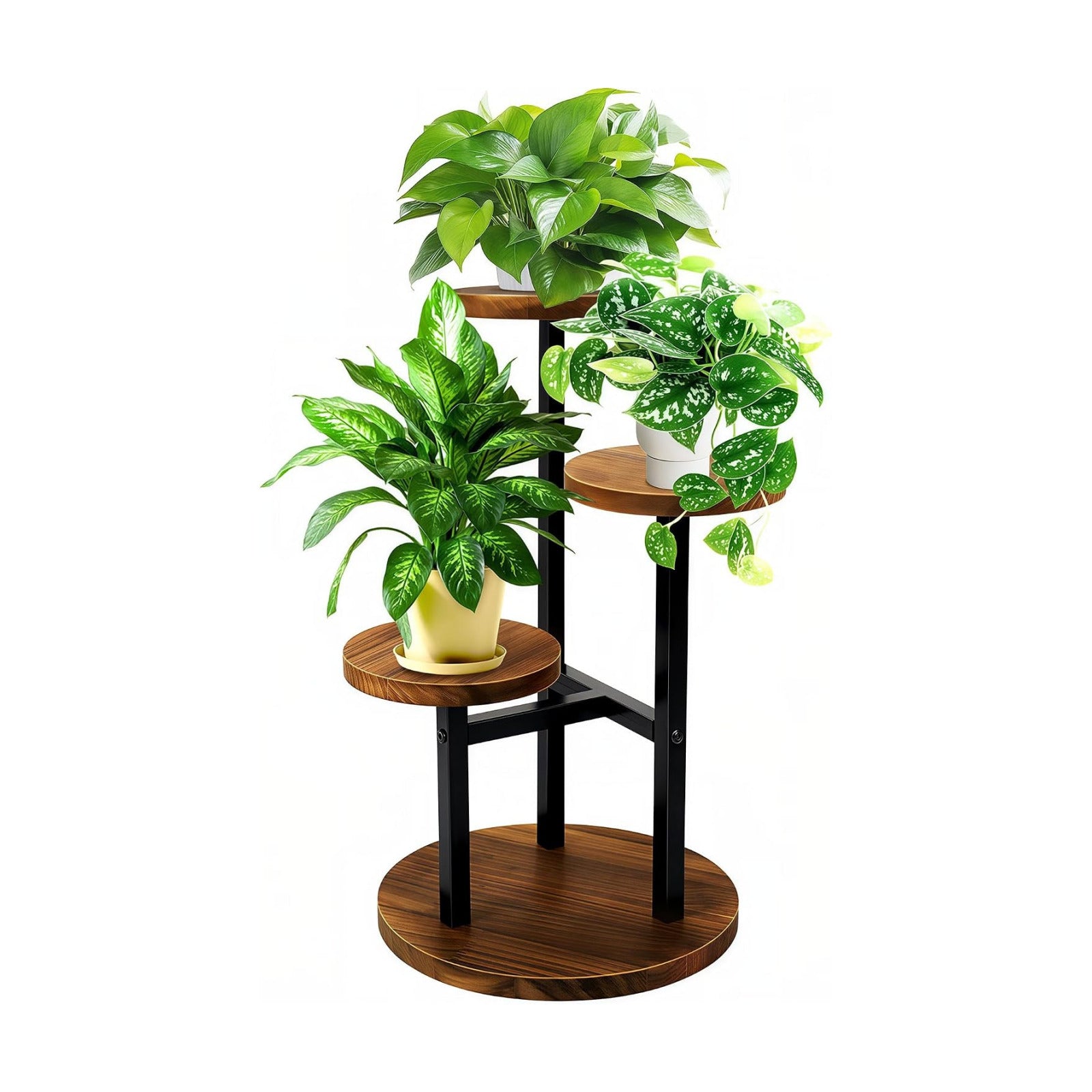 3 Tier Plant Stand Indoor | Metal Wood Plant Stands For Indoor Plants Multiple, Corner Tiered Flower Plants Shelf Stand
