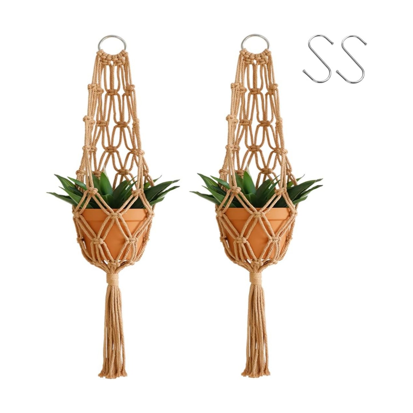 Hanging Planter / Brown Plant Hanger / Set of 2