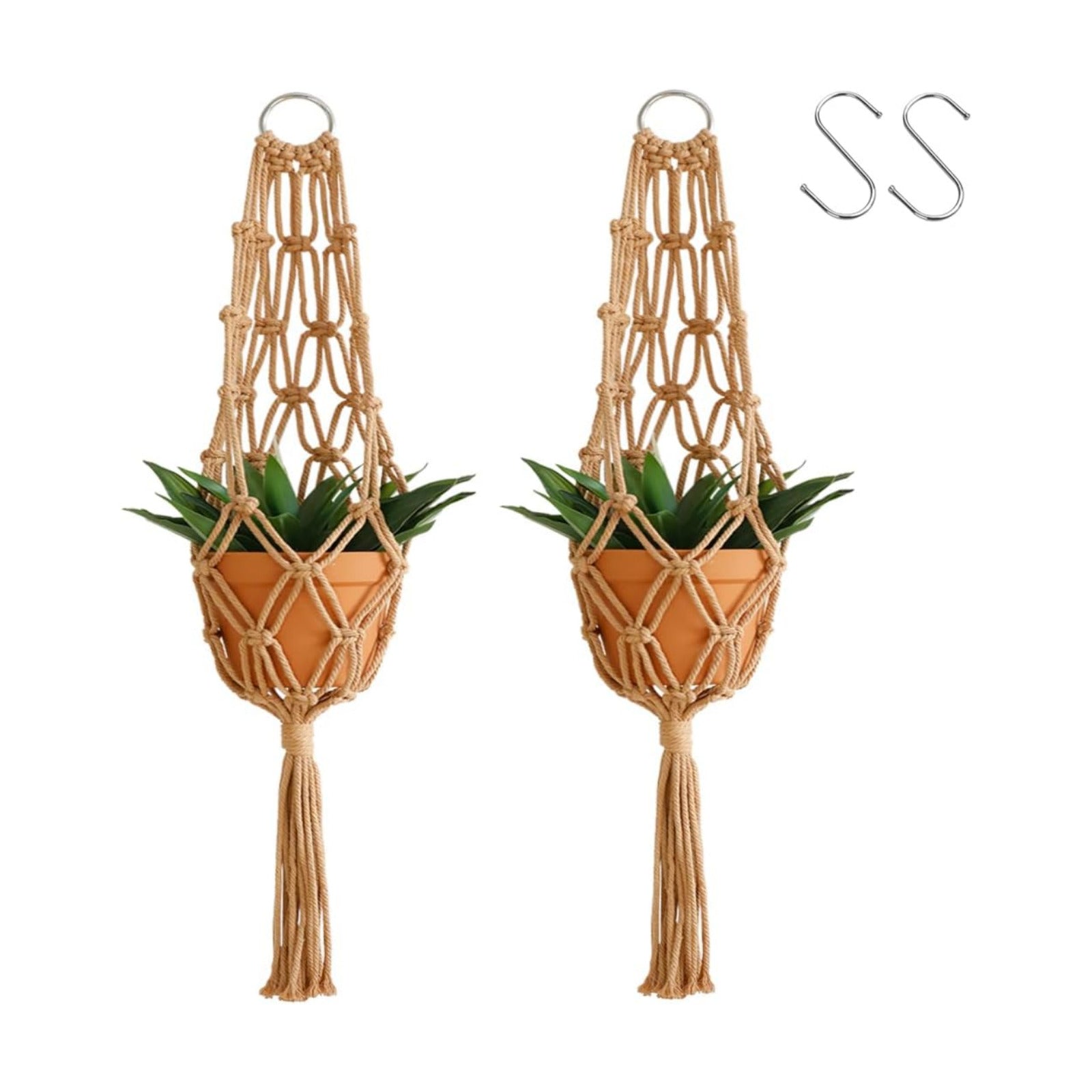 Hanging Planter / Brown Plant Hanger / Set of 2