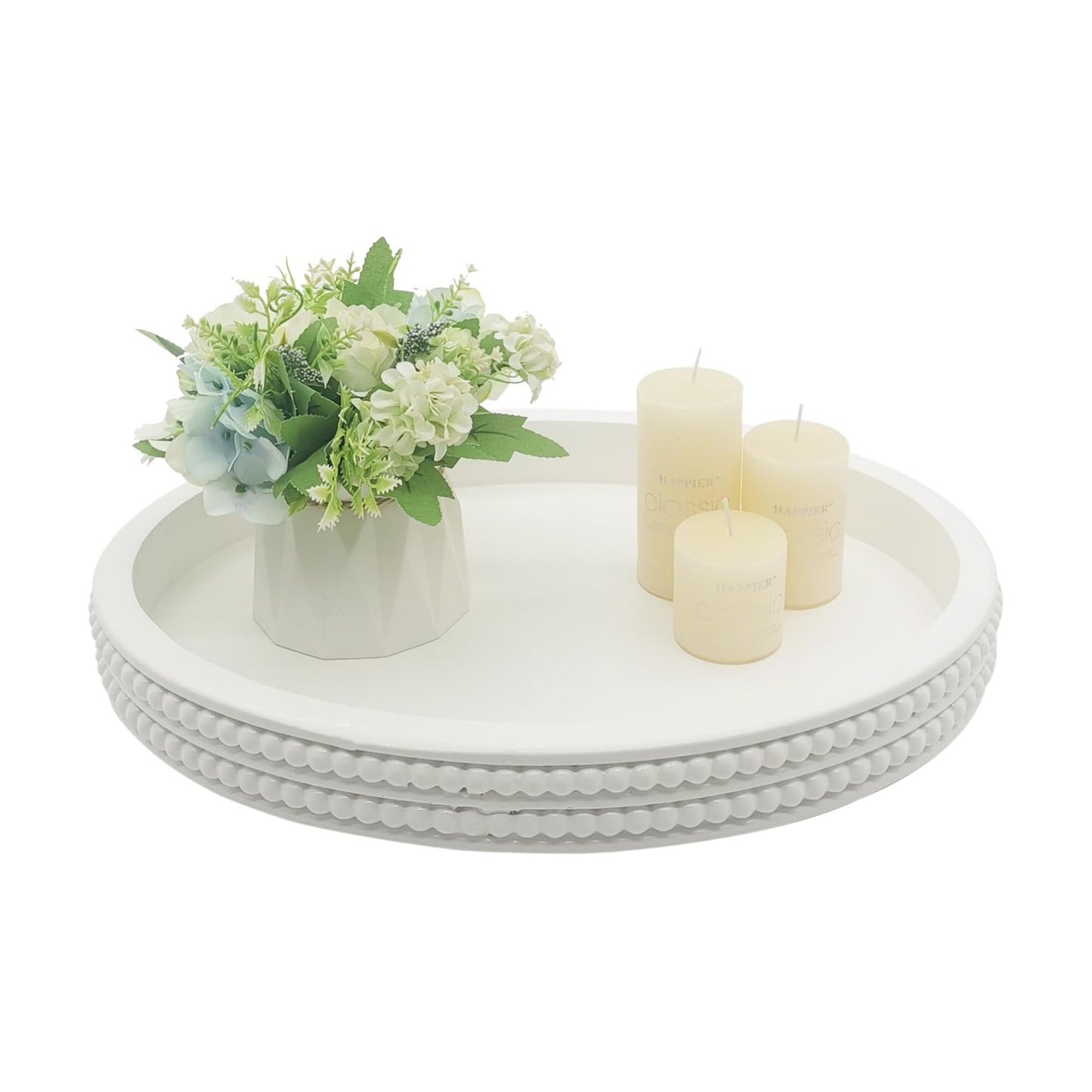 Oval Wooden Tray / White