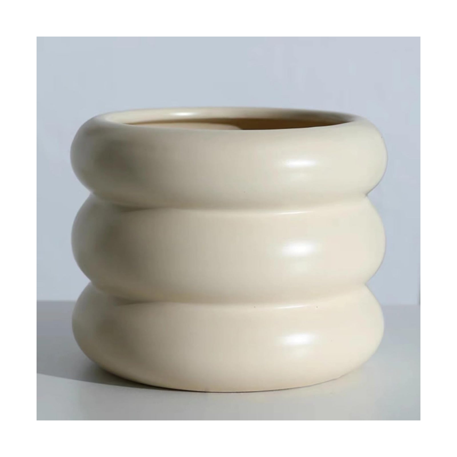 Ceramic Plant Pot Indoor / Beige / 6.5inch