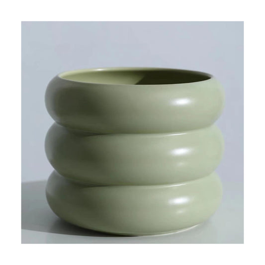 Ceramic Plant Pot Indoor / Green / 6.5inch
