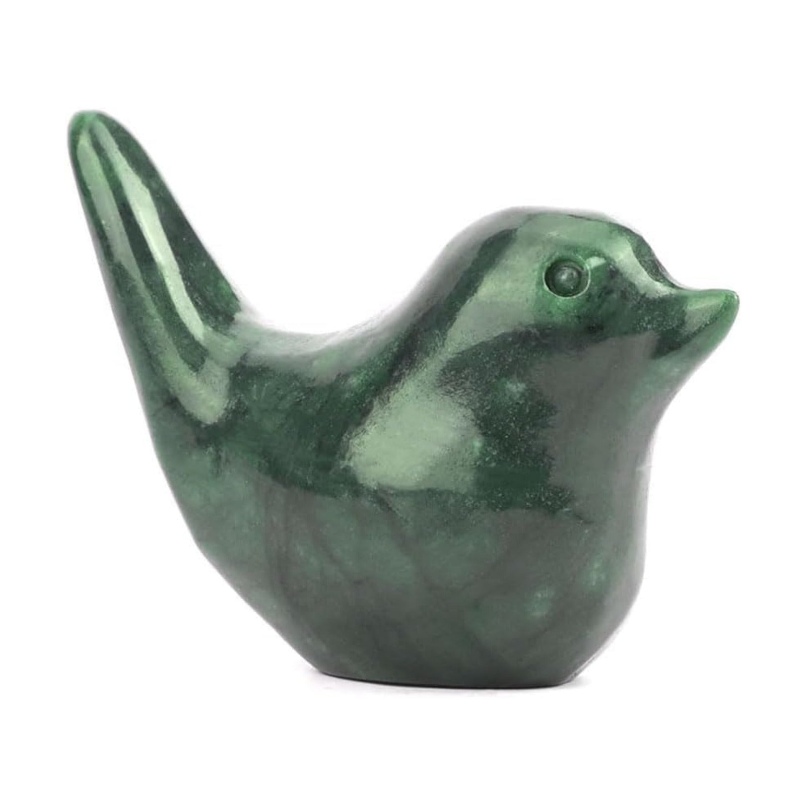 Natural Hand Carved Jade Figurine for Modern Home Decor / Jade Bird / Green