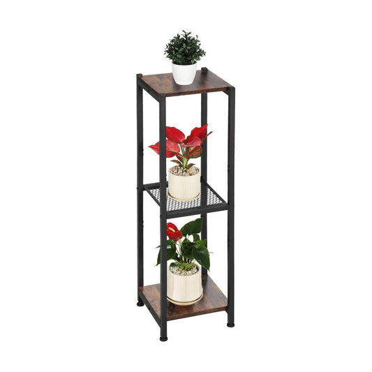 Dipion 3 Tier Pedestal Stand,40 Inch Tall Plant Stand Indoor,Rustic Brown | Eye-Catching,Rock-Solid