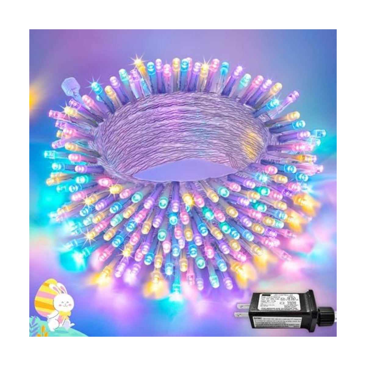 JMEXSUSS 33ft 100 LED Easter Lights for Indoor Outdoor Use