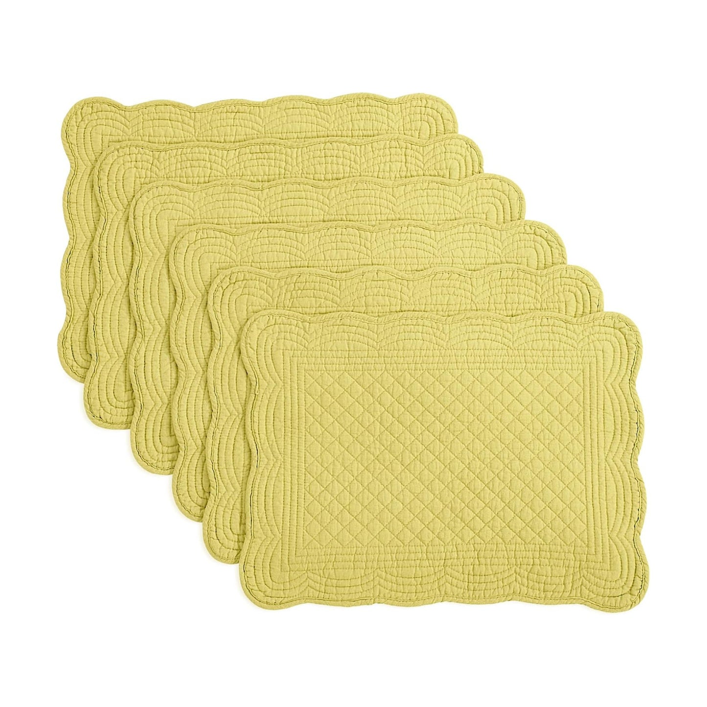 HOMBYS Quilted Placemats Set of 6 Washable-13x18 inches Rectangular Placemats for Kitchen Table-100% Cotton Fabric