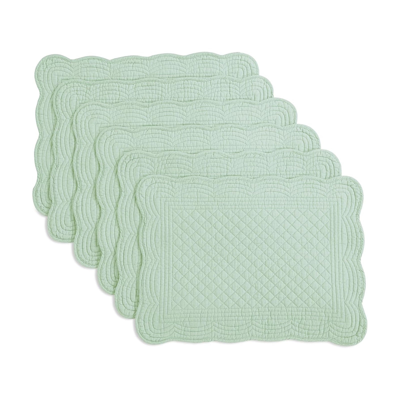 HOMBYS Quilted Placemats Set of 6 Washable-13x18 inches Rectangular Placemats for Kitchen Table-100% Cotton Fabric