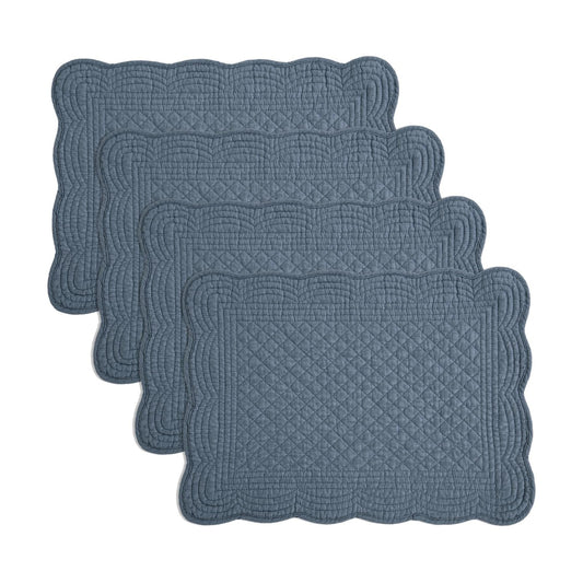 HOMBYS Quilted Placemats Set of 4 Washable-Rectangular Placemats for Kitchen Table-100% Cotton Fabric Rectangular Table