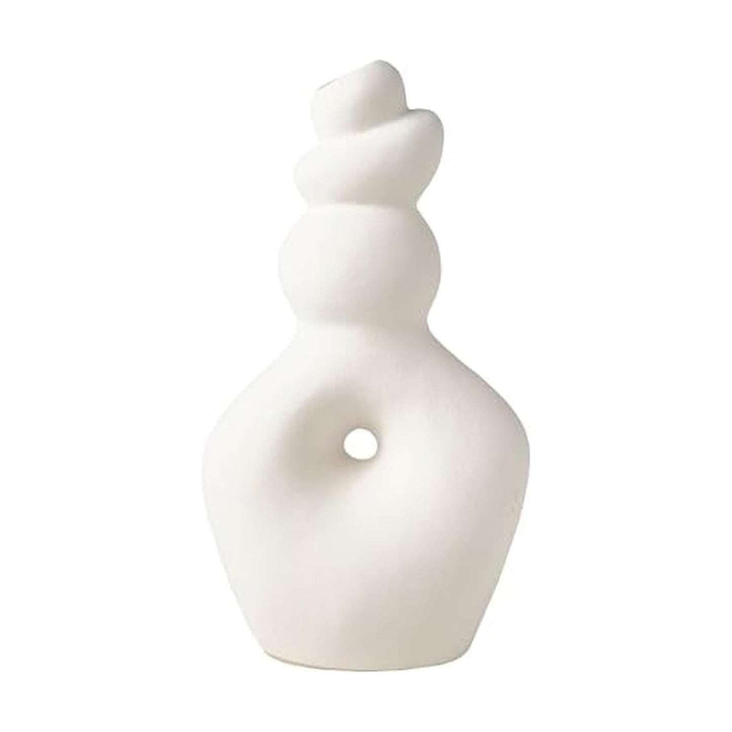 Twist Textured Stoneware Ceramic Vase / White / 10.5 Inch / 6.02 x 3.54 x 10.55