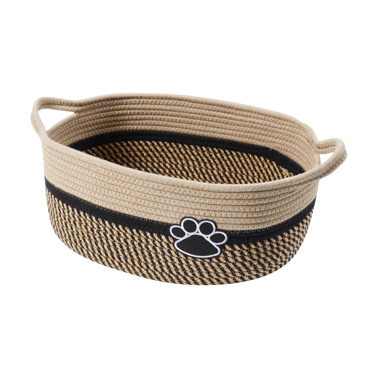 Small Woven Baskets for Organizing Rope Storage Basket / Black&beige