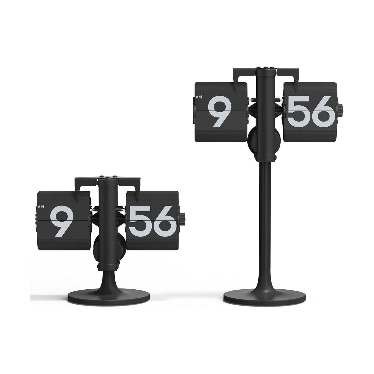 mooas Standing Height Adjustable Flip Desk Clock (Black), Retro Vintage Analog Design Flip Clock Standing Clock Battery