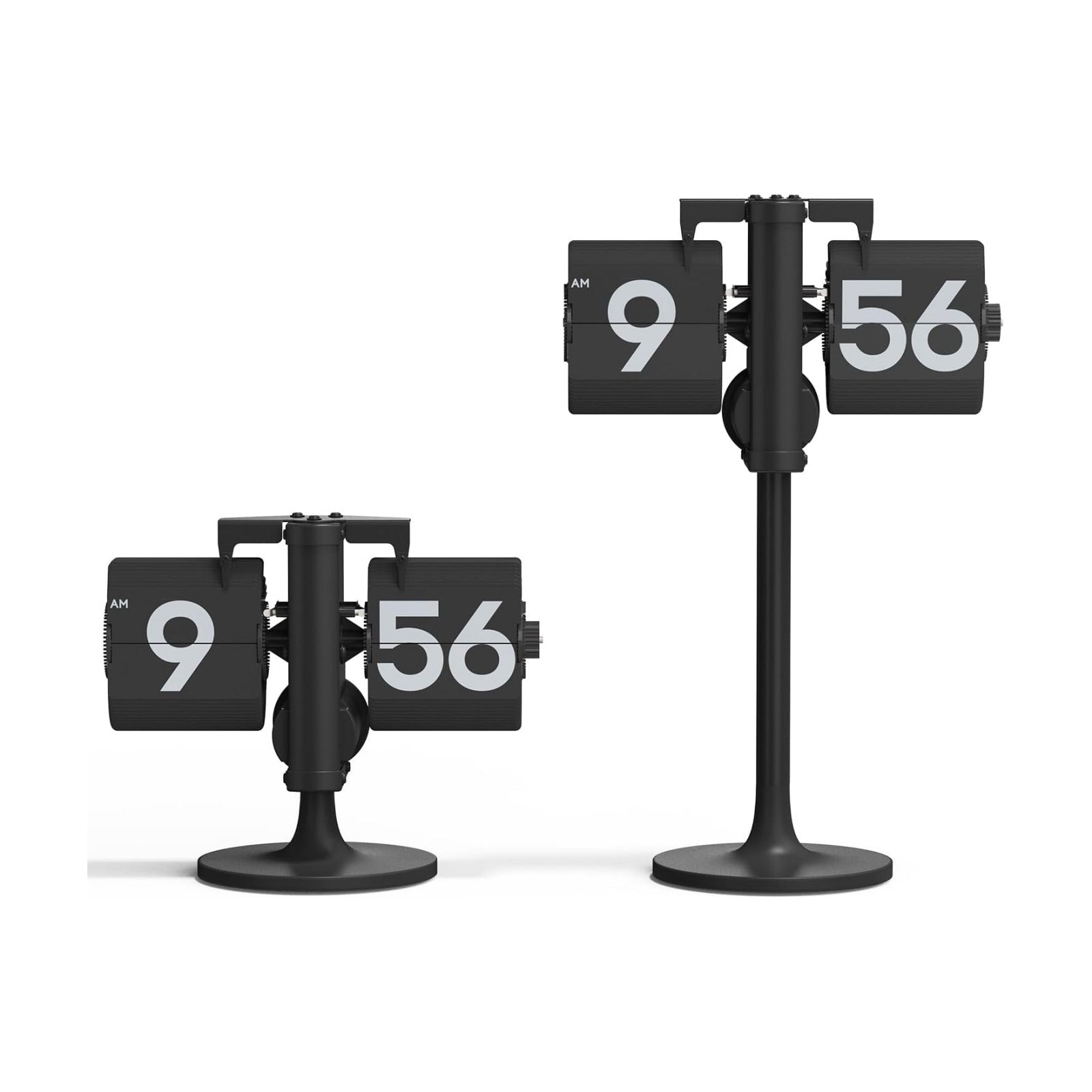mooas Standing Height Adjustable Flip Desk Clock (Black), Retro Vintage Analog Design Flip Clock Standing Clock Battery