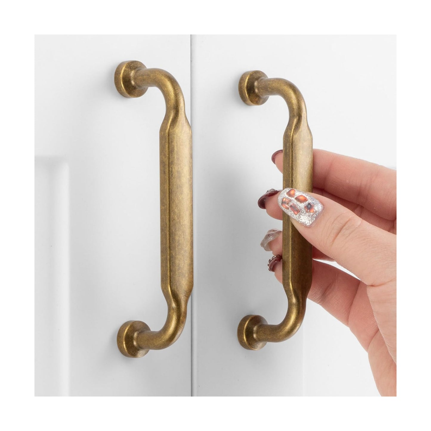 Cabinet Pulls Vintage Brass Cabinet Handles / 3-3/4" Hole Centers / Classic / Antique Brass / 4 Inch