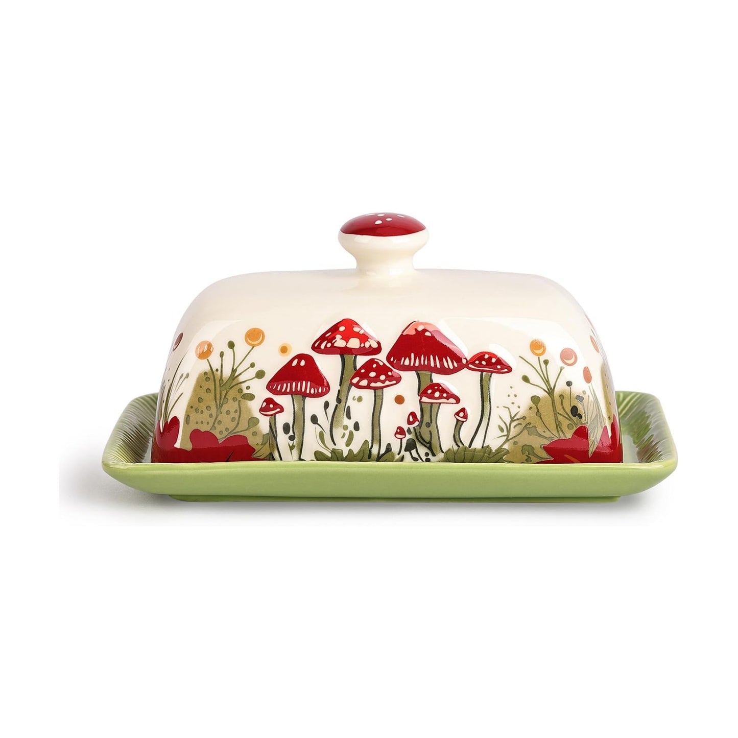 Vintage French Covered Tray / ['white', 'red', 'green'] / Standard