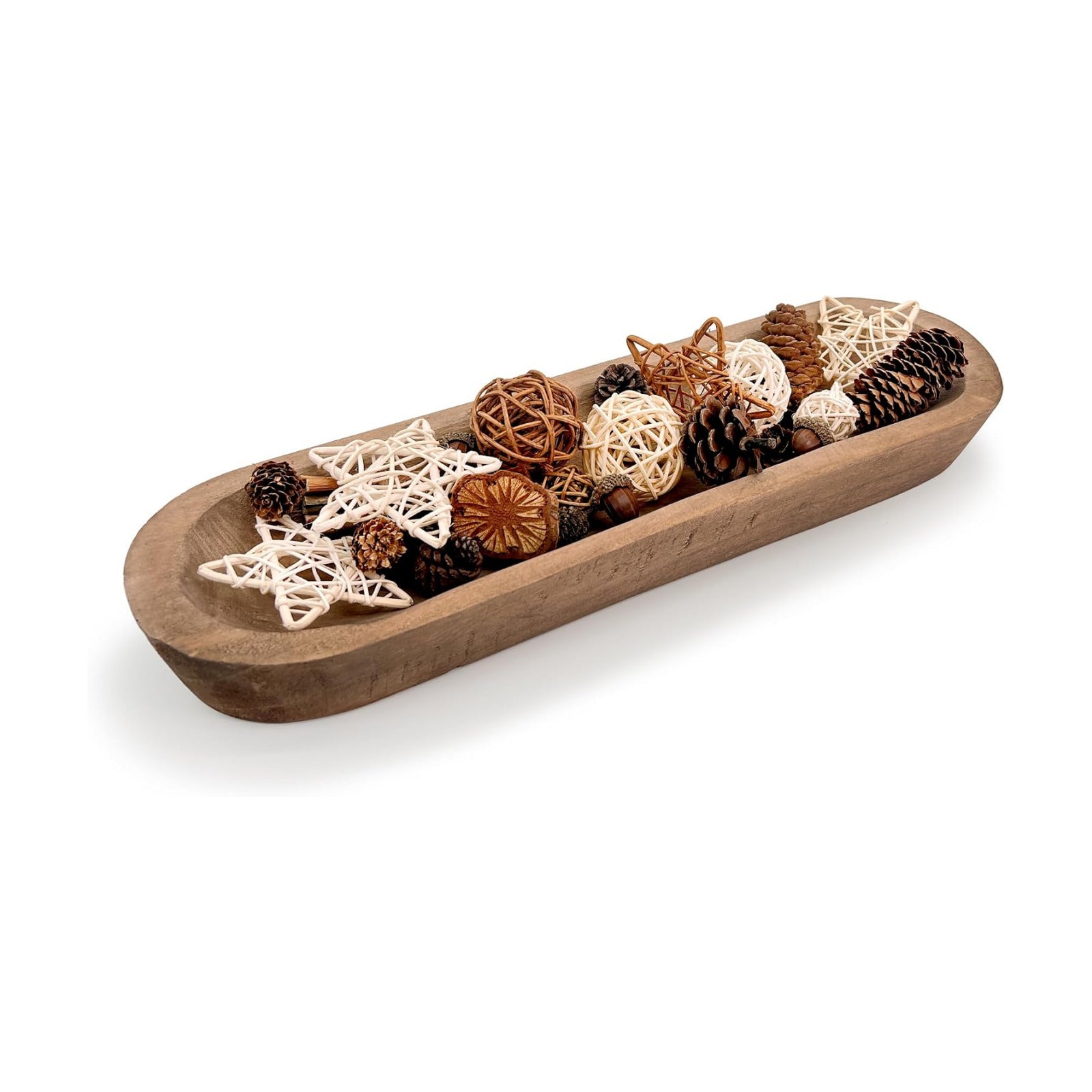 Rustic Long Wood Bowl / 17 x 5 x 2 / Inch Brown