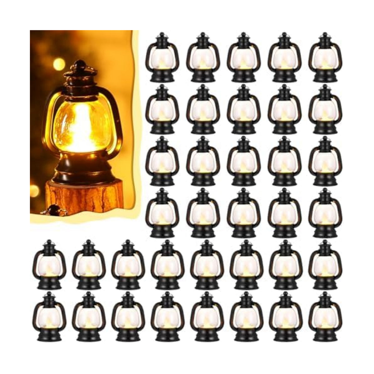 Ferraycle 72 Pcs Mini Lanterns Bulk 4 Inch Black Lamp Table Centerpieces