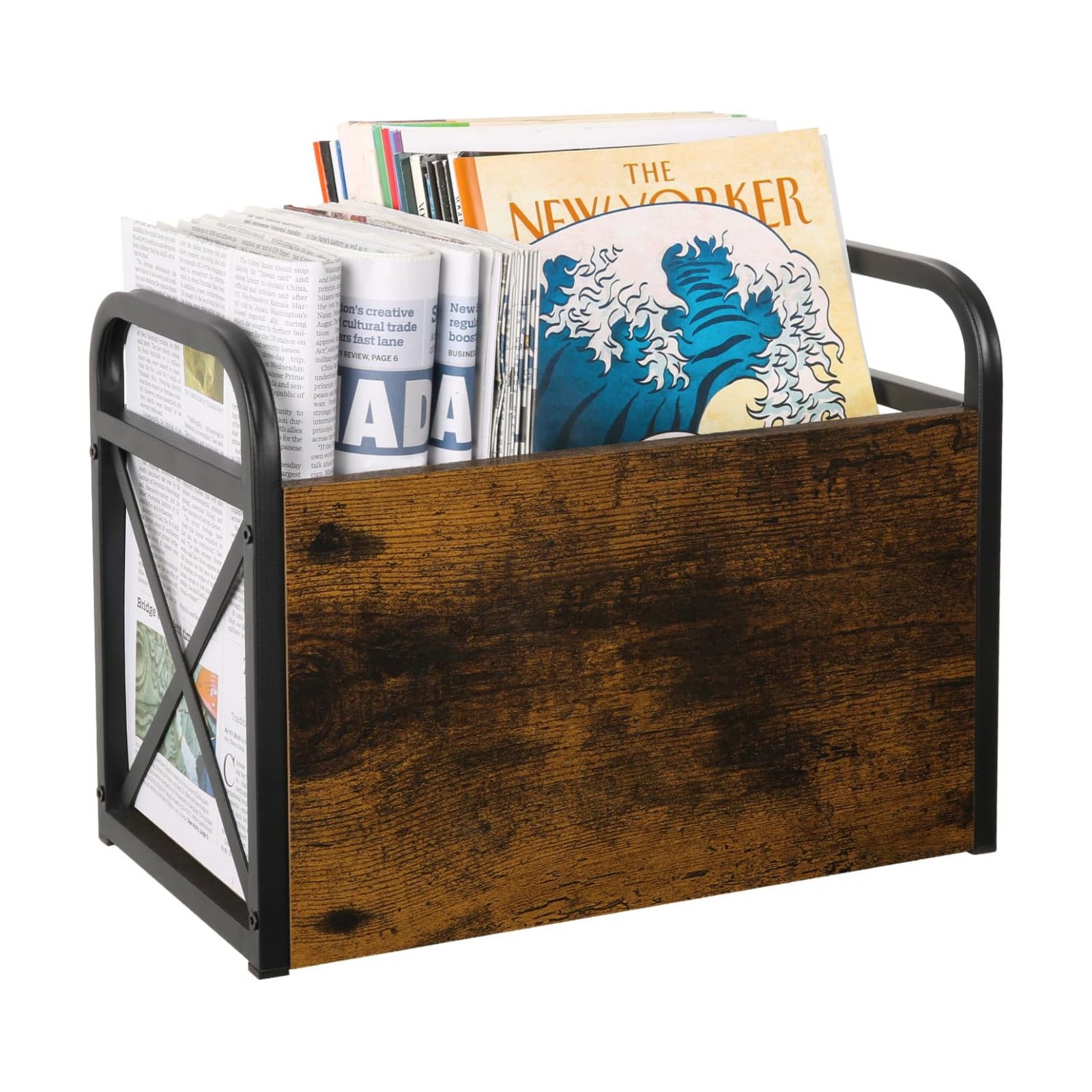 YINMIT Magazine Holder, Magazine Rack Floor, Magazine Storage Basket, Folder Organizer Bin for Books, Newspapers
