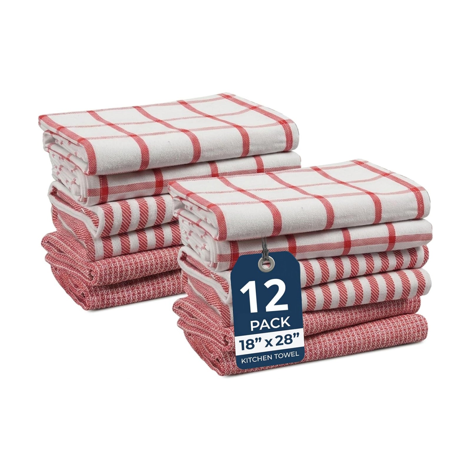 LANE LINEN Kitchen Towels Set of 12-100% Cotton, Quick-Drying 18” x 28” Absorbent Dish & Tea Towels, Premium Hand
