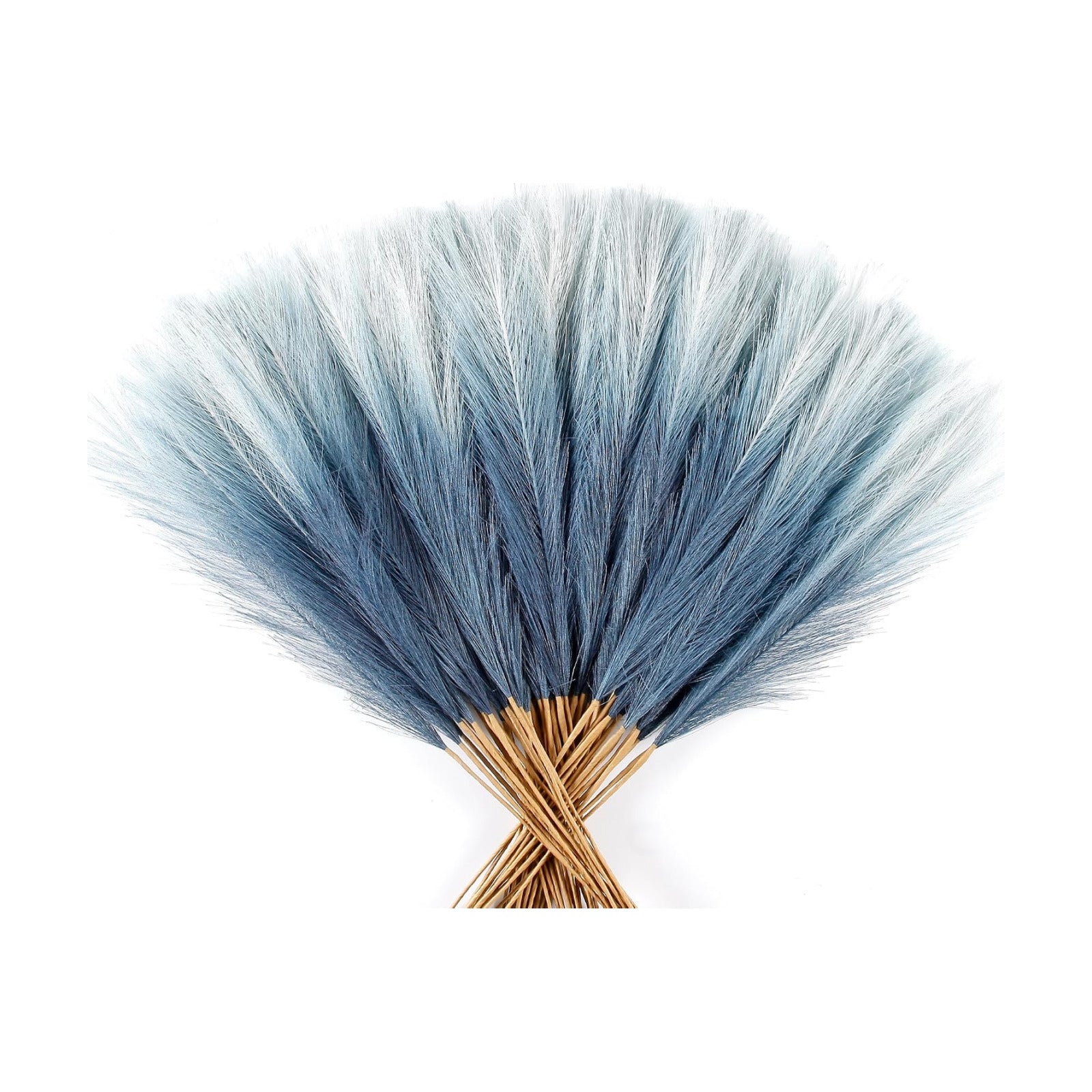 21.7" Pompas Grass Flower Arrangement and Vase Filler / 21.7'' Tall Navy Blue Gradient / Set of 60