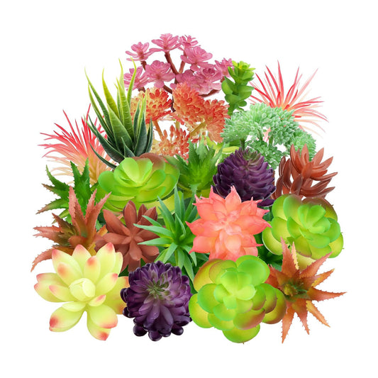 Colorful Succulents Plants Artificial / Set of 22