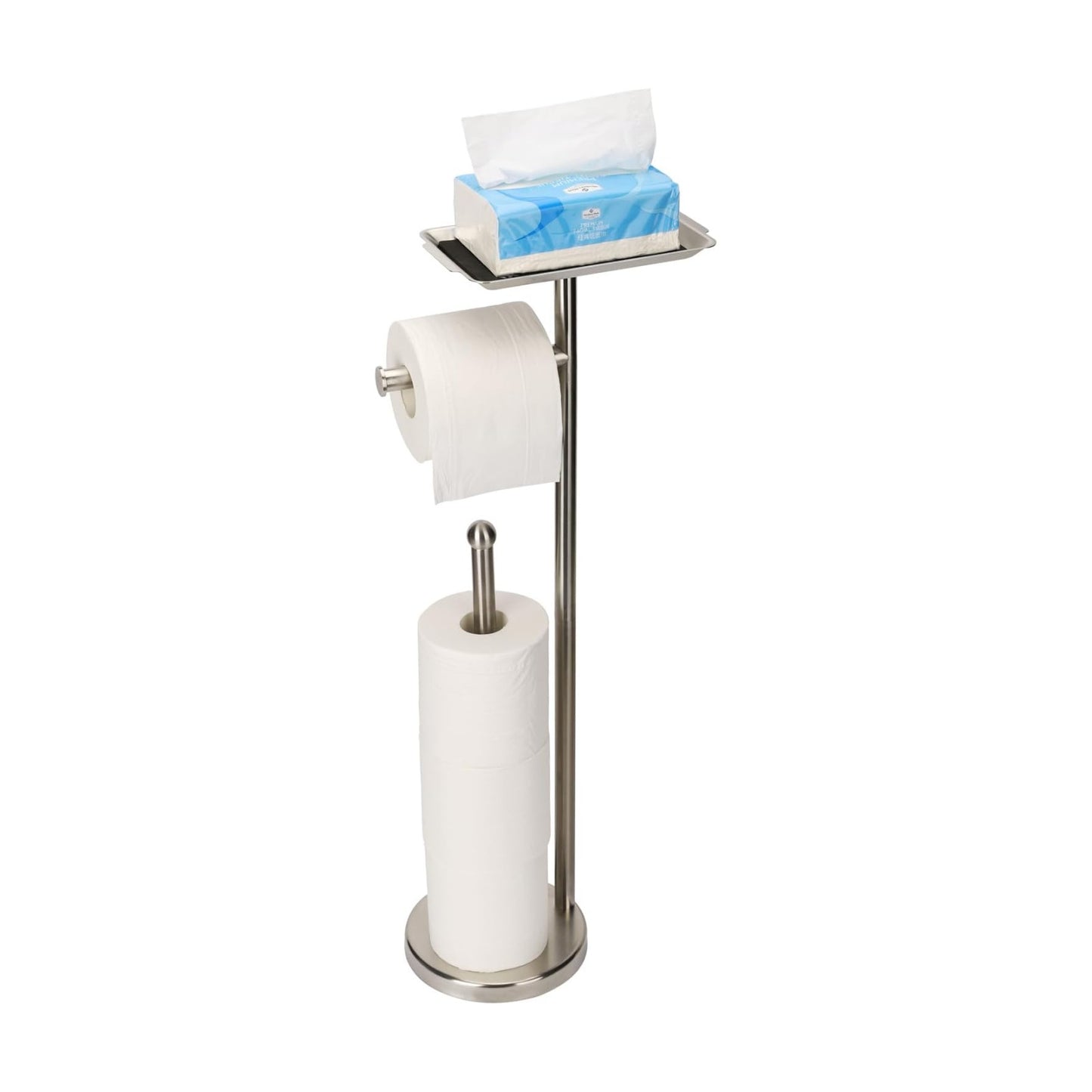Exilon Toilet Paper Holder Stand for Bathroom Floor Freestanding Toilet Roll Dispenser Storages 4 Reserve Rolls, with