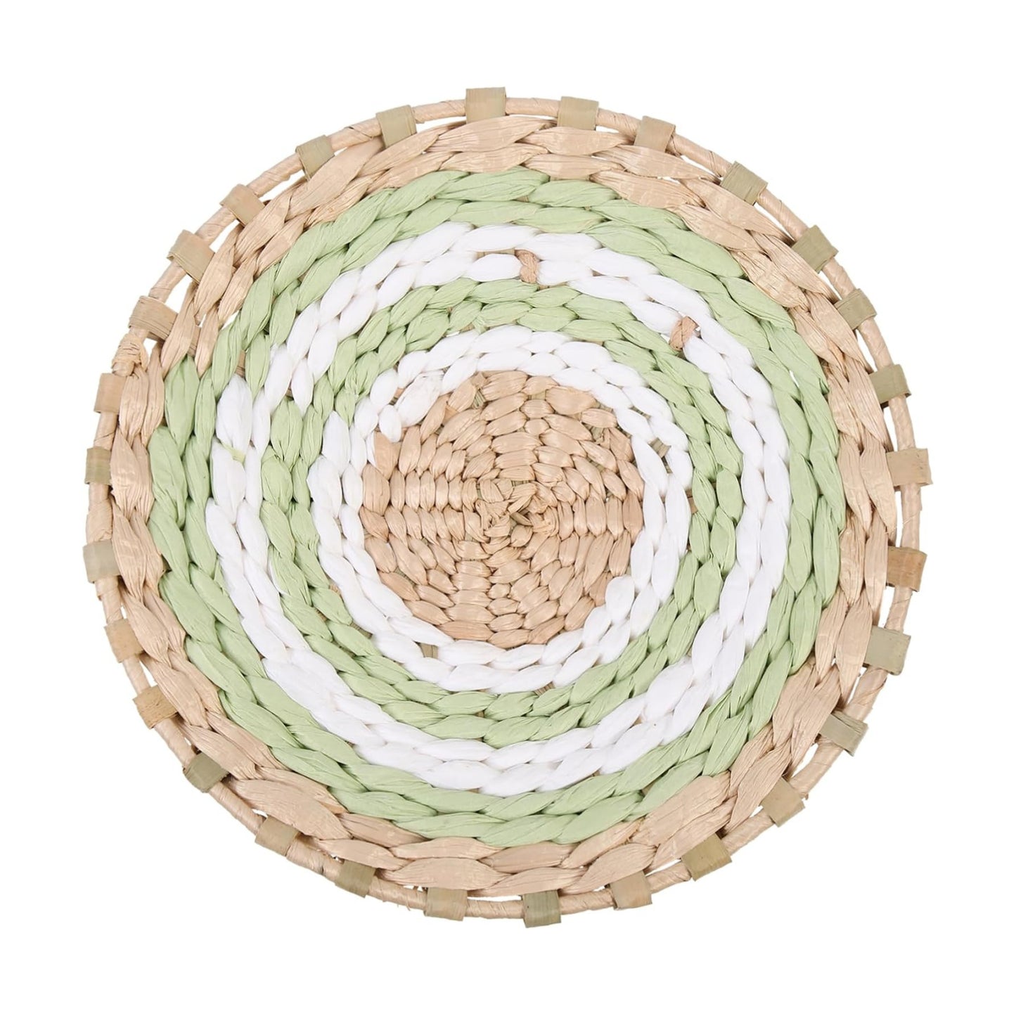 Woven Straw Wall Hanging Pendant / Natural / 7.79 x 7.79 x 1.57
