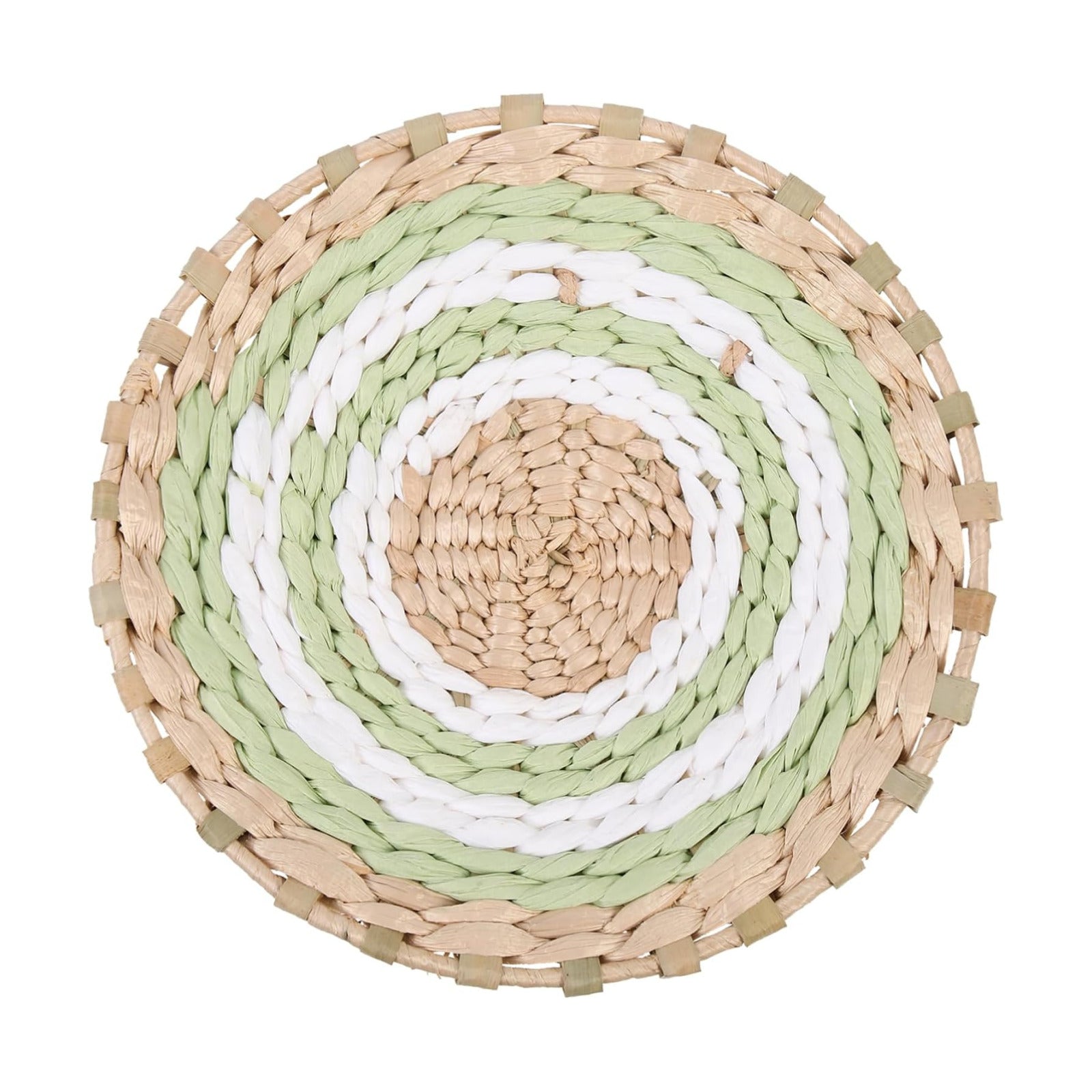 Woven Straw Wall Hanging Pendant / Natural / 7.79 x 7.79 x 1.57