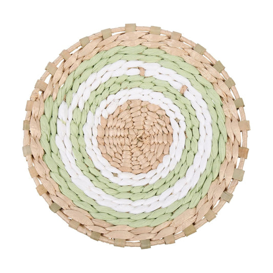 Woven Straw Wall Hanging Pendant / Natural / 7.79 x 7.79 x 1.57