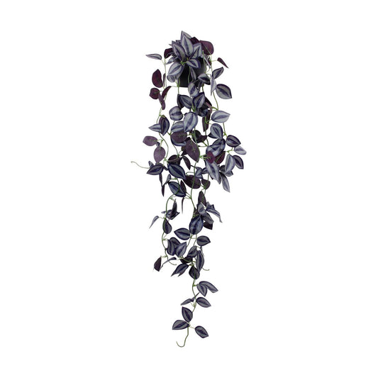 Small Fake Hanging Eyebrow Leaf Plant Artificial Potted Plants Indoor 39-in Long Faux Dark / Purple
