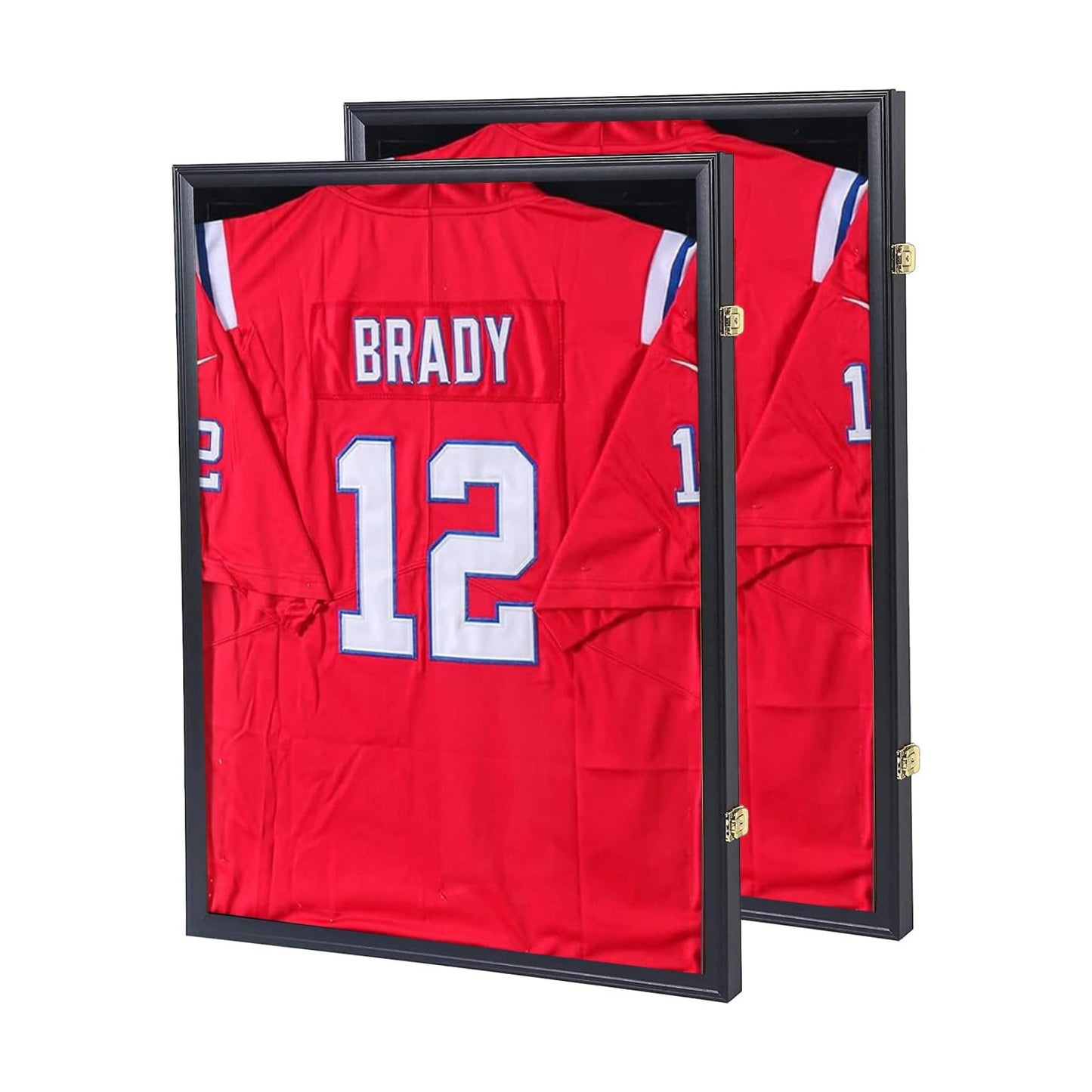 Grintus Jersey Frame Display Case, Black Shadow Box for Sports Jerseys,2P | Wall Mount, Black Jersey Shadow Box,Golden