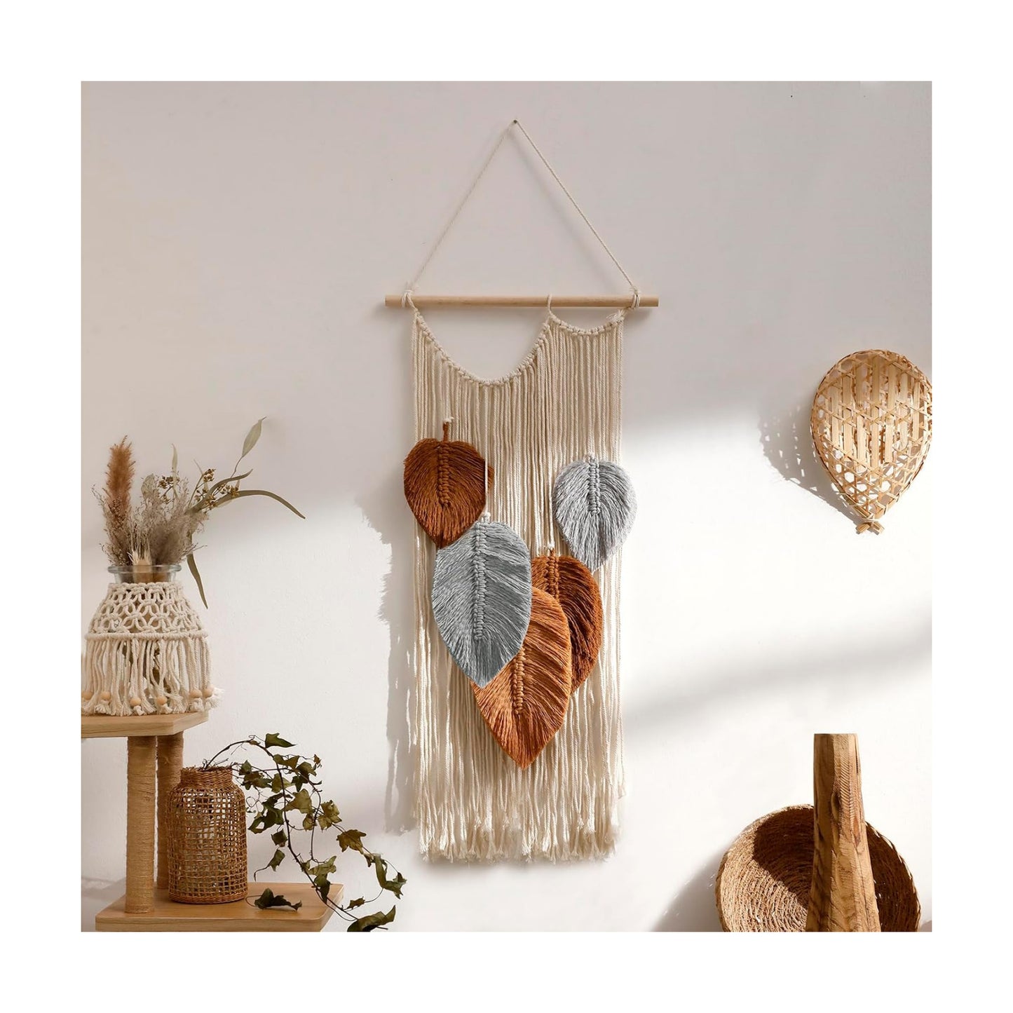 Large Boho Tassels Hanging Ornament / Brown