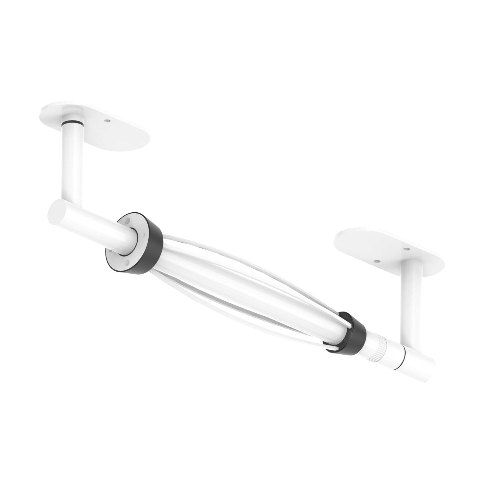 Paper Towel Holder Under Cabinet One Hand Operable, White | Round Base,Damping Effect, Drill Wall Mount or