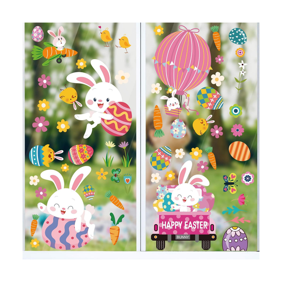 Easter Window Clings Decorations for Glass Window Stickers Decal