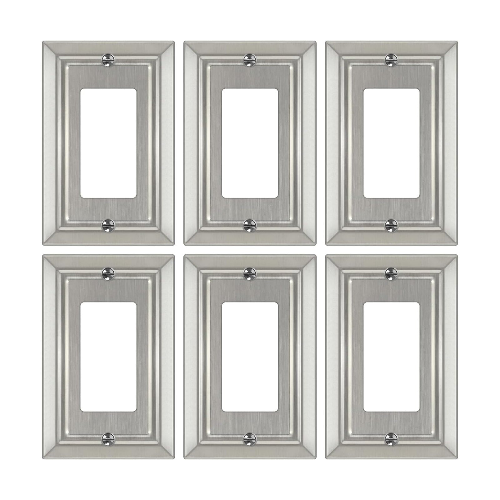 Metal Wall Plate for Electrical Outlets, Applicable to Single Decoretor | Decorative Brushed Nickel Switch Plates