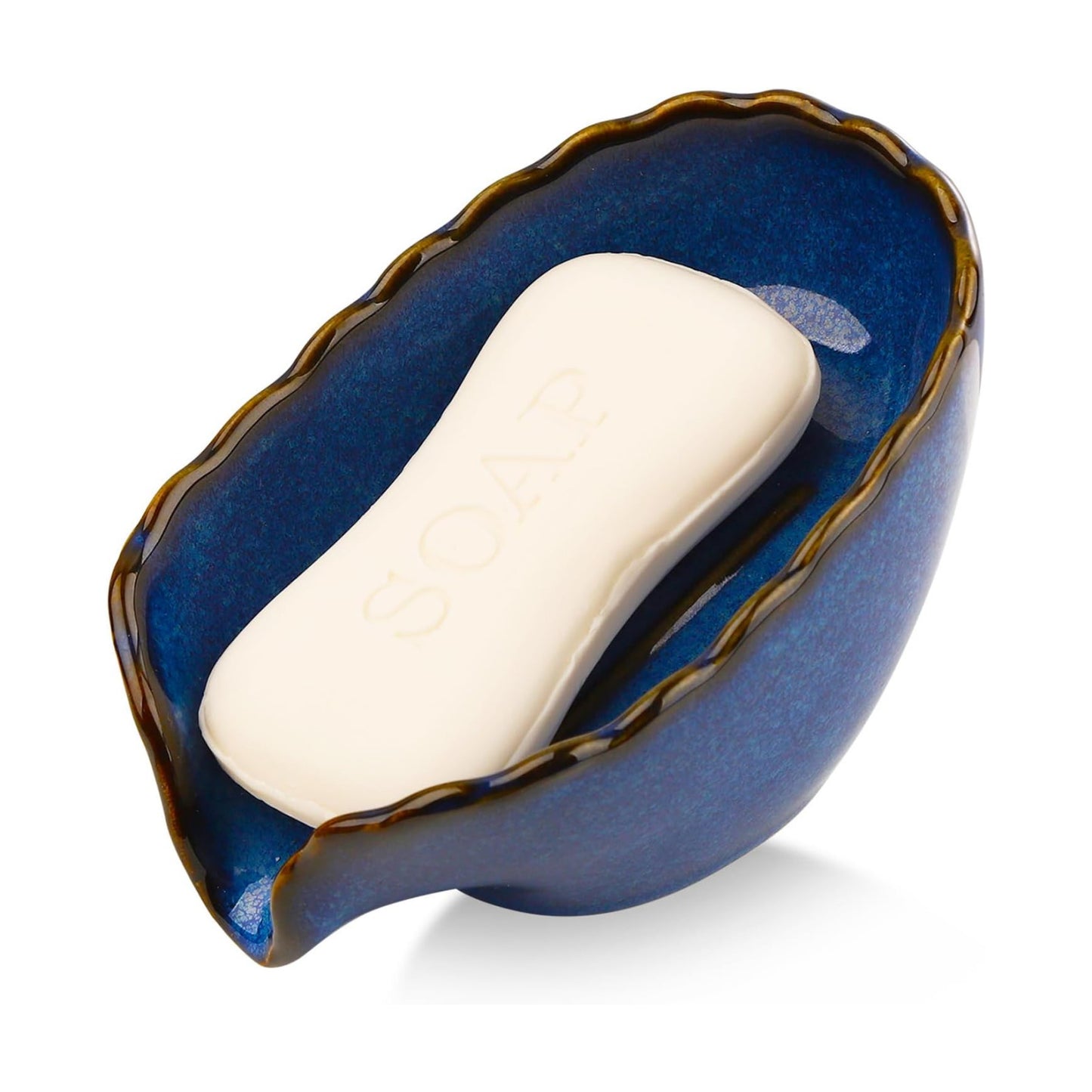 Dish Washing Soap Holder Ceramic Dish for Soap / Blue