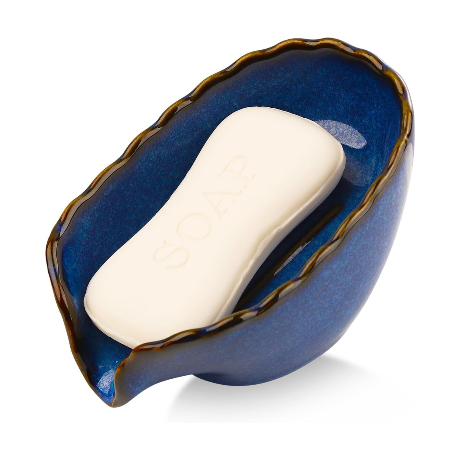Dish Washing Soap Holder Ceramic Dish for Soap / Blue