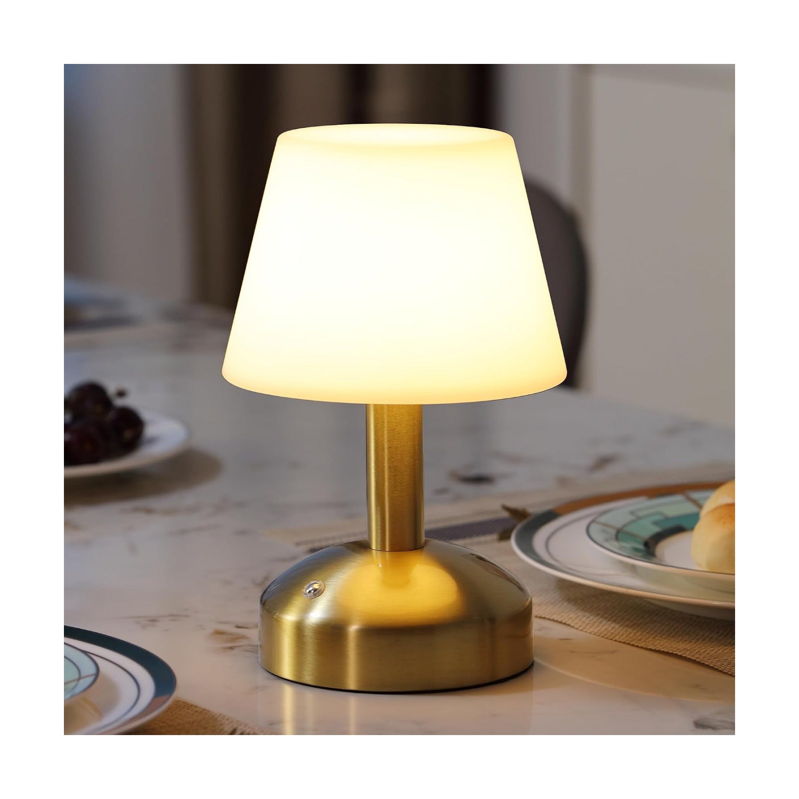 KDG Gold Cordless Small Table Lamp, Portable LED Dimmable Desk Lamp | Modern 4000mAh Rechargeable Battery Operated