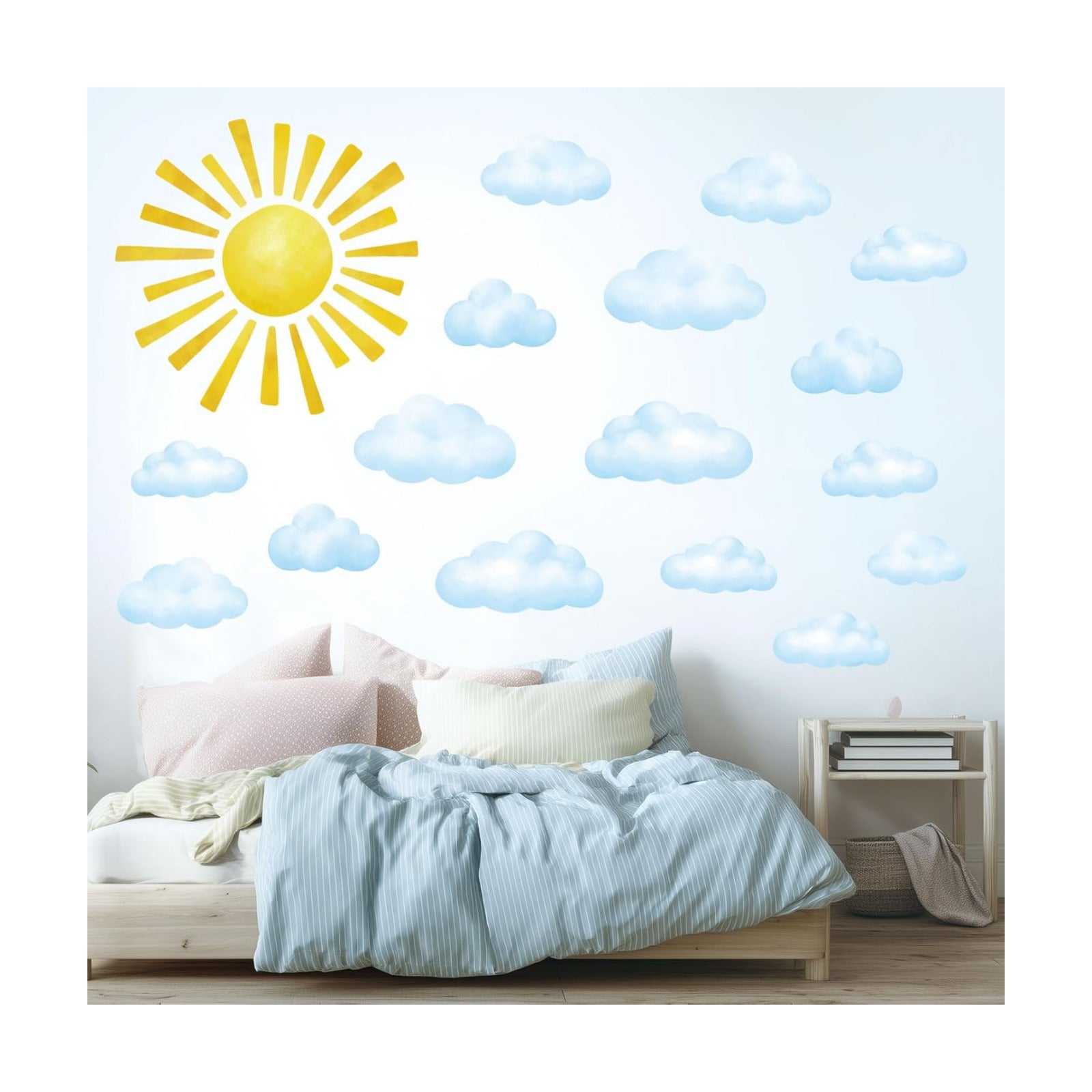 DS12-8079 Sun Clouds Polka dot Wall Stickers Decals Art Baby Bedroom Boho / Clouds Sun / Set of 78
