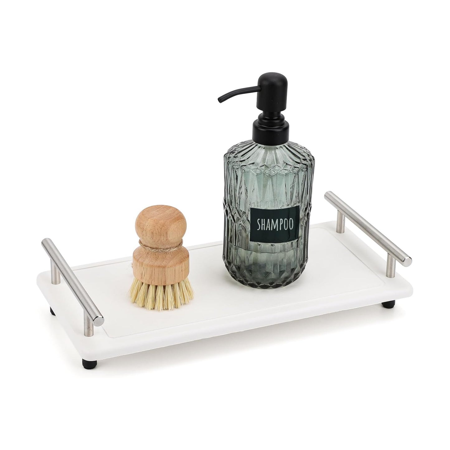 Countertop Organizer / in Quick Dry Stone Sink Tray / White-silver / 12.2 x 5.9 x 2.5