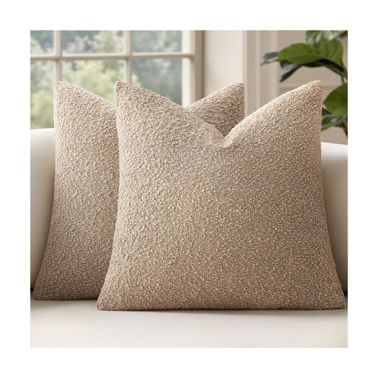 Decorative Pillow Covers / 18 x 18 / Camel / Set of 2
