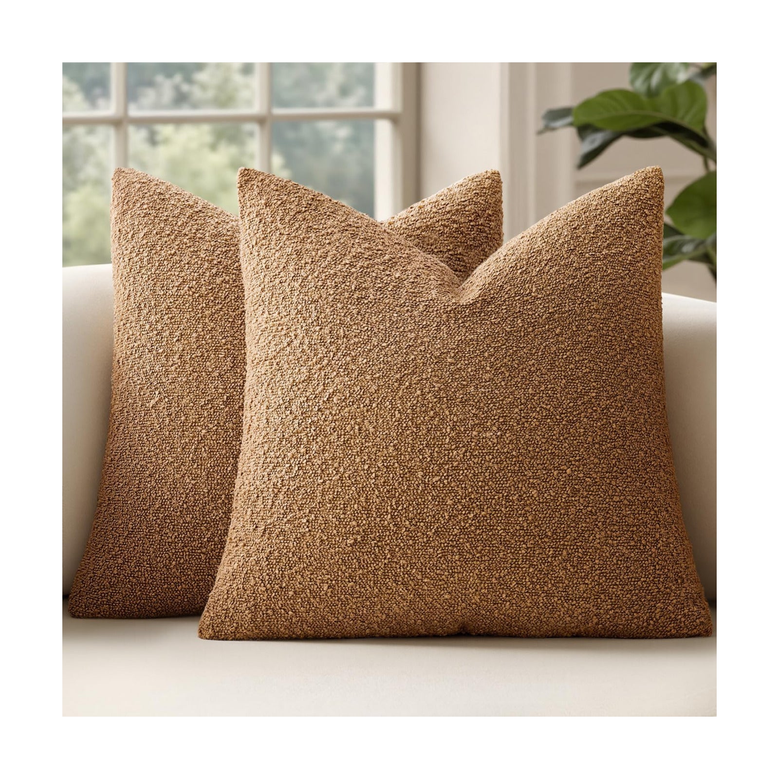 Decorative Pillow Covers / 18 x 18 / Tobacco / Brown / Set of 2