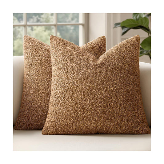Decorative Pillow Covers / 18 x 18 / Tobacco / Brown / Set of 2