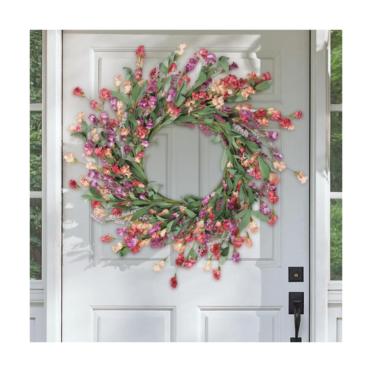 Artgar Front Door Wreath 24 Inch Spring/Summer Wreaths for Front Door
