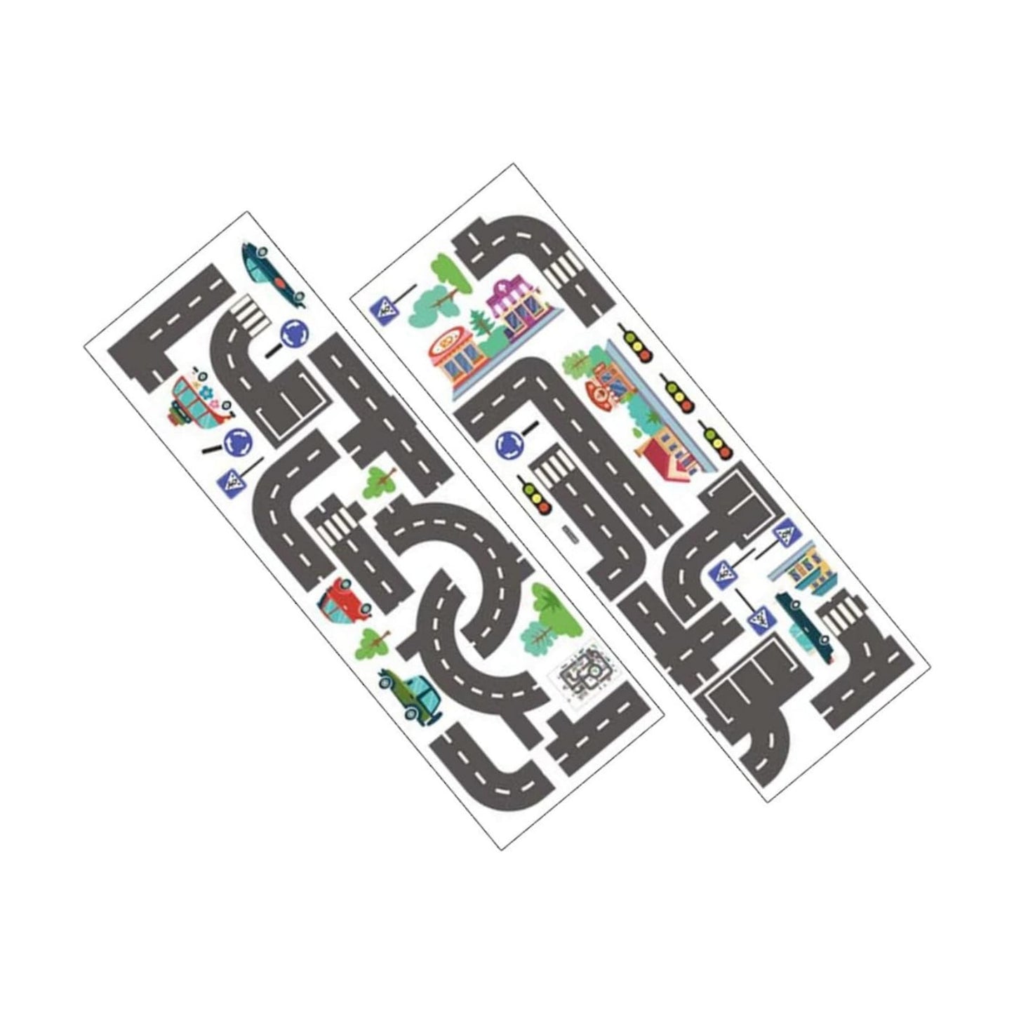 Kids Room Wall Stickers Traffic Light and Car Track Decals Peel and Stick Vinyl Wall Decor