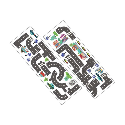Kids Room Wall Stickers Traffic Light and Car Track Decals Peel and Stick Vinyl Wall Decor