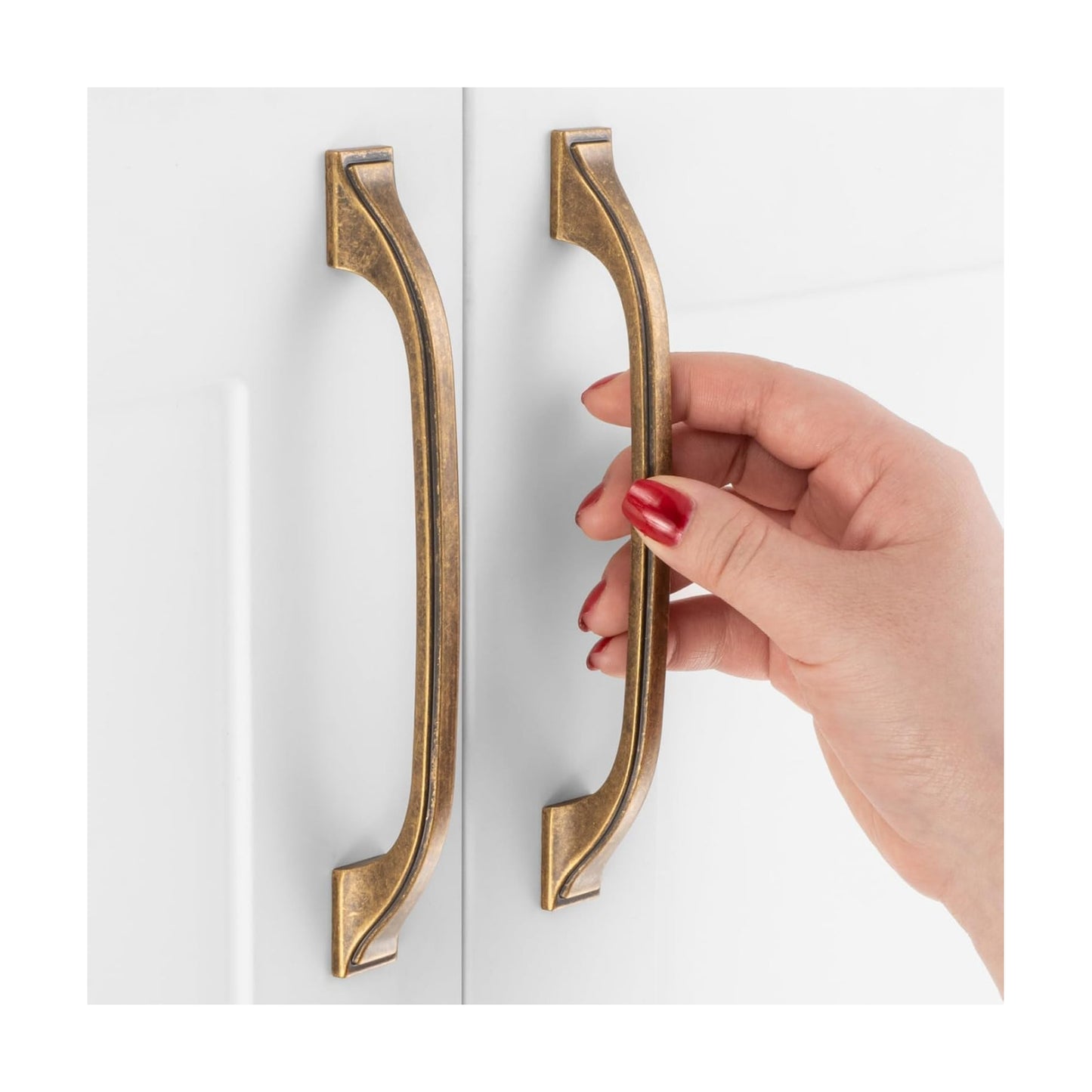 Cabinet Pulls Vintage Brass Cabinet Handles / 5" Hole Centers / Classic / Antique Brass / 5 Inch
