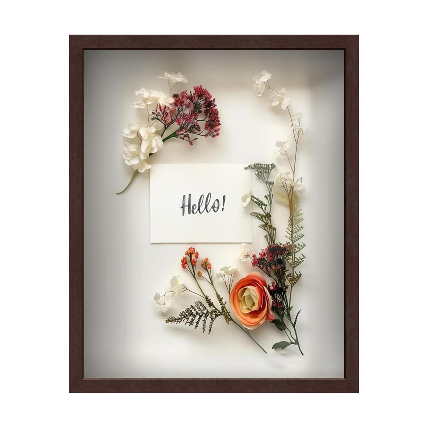 FrameWorks 16" x 20" Original Mahogany Wooden Shadow Box Frame – Soft Felt Back, Tempered Glass, and Included Elegant